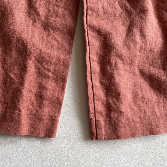 Asos Tailored Linen Culotte In Salmon Pink Cropped Size 4 - Picture 9 of 12